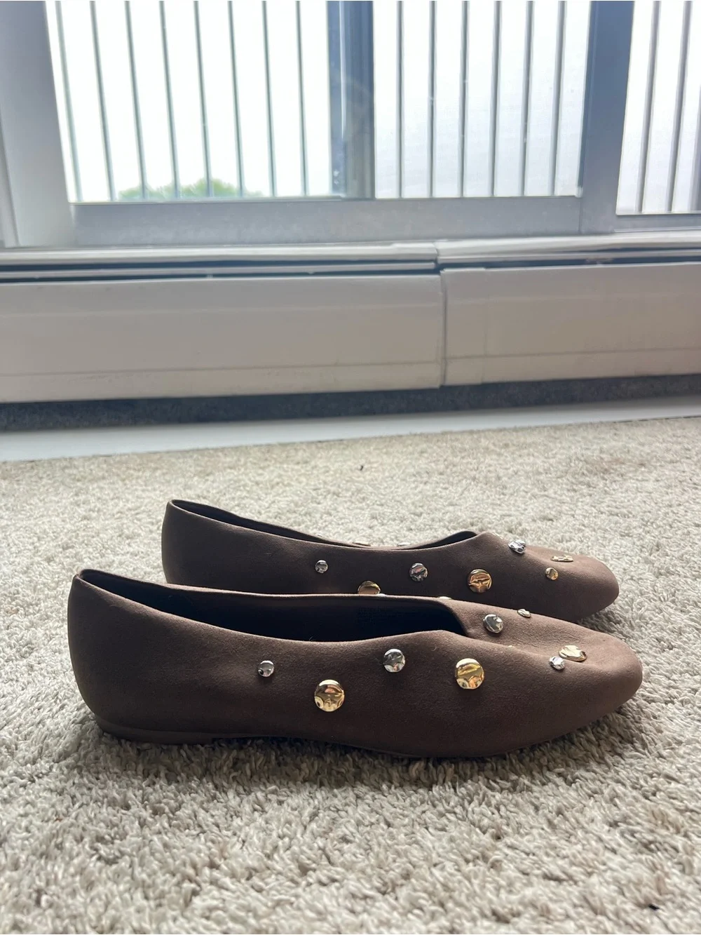 a new day Brown faux Suede Studded Flats